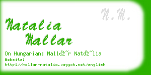 natalia mallar business card